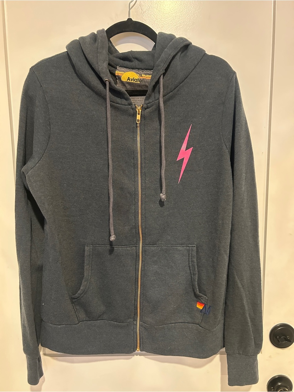 Aviator nation, zip up hoodie, size, medium